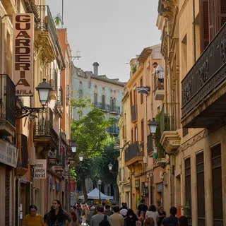 Old town shopping street barcelona